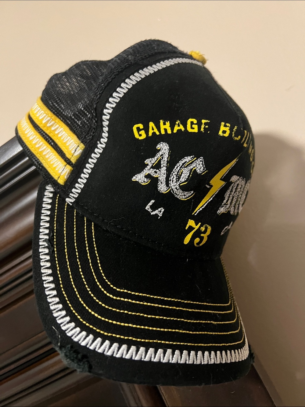 Affliction Black and Yellow Garage Lightning Trucker Hat